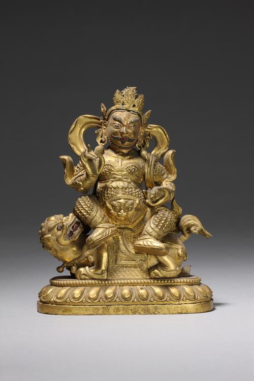 铜鎏金多闻天王像