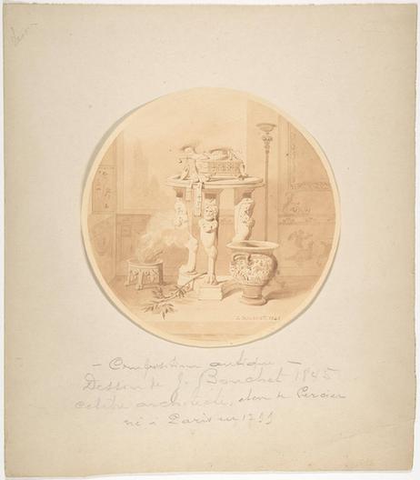 Jules-Frédéric Bouchet--Circular Drawing of a Classical Interior