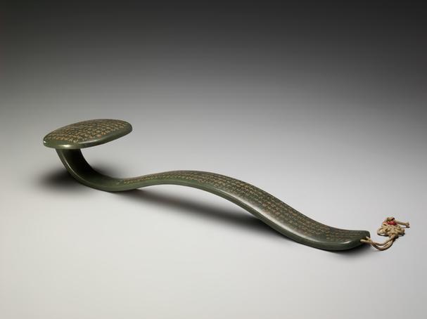 碧玉填金刻《十全老人之宝说》如意