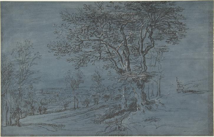 Lucas van Uden--Wooded Landscape with a House by a River