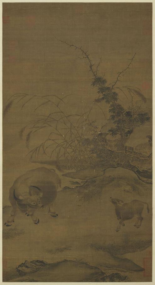 宋人平畴呼犊轴