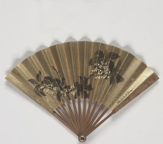 画桂花于敏中临黄庭坚帖成扇