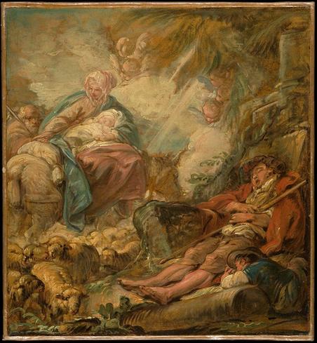 Jean-Baptiste Deshays--Shepherds Dreaming of the Flight into Egypt