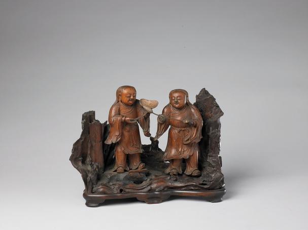 竹根雕和合二仙