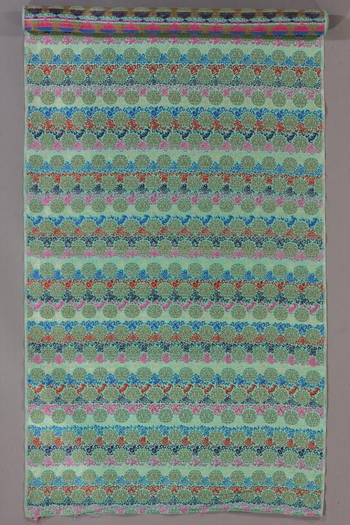 浅绿色地八吉祥福寿纹织金锦