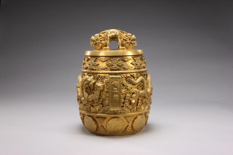 铜镀金双龙纽云龙纹编钟-倍应钟