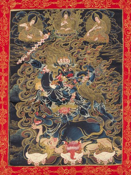 清人阳体狱帝主像轴