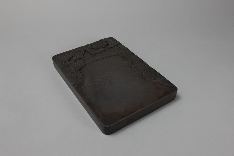 端石雕蕉叶长方砚