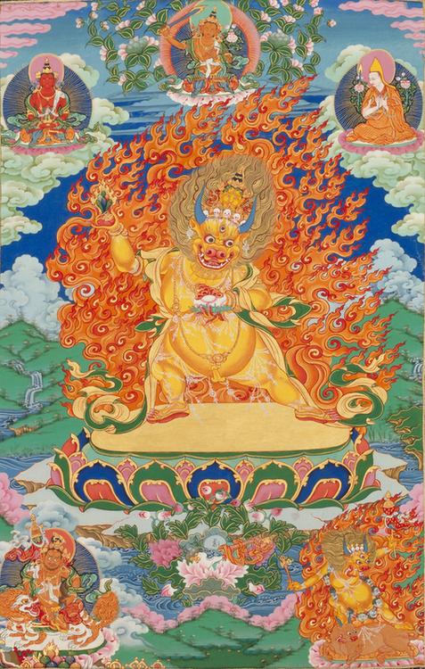 清人黄威罗瓦金刚像轴