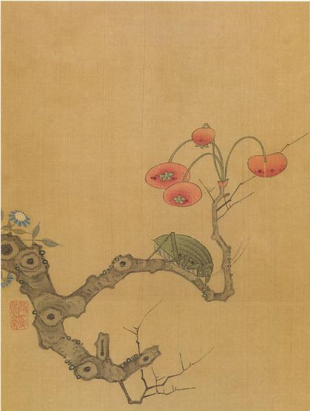 花鸟草虫写生册-古虬花红