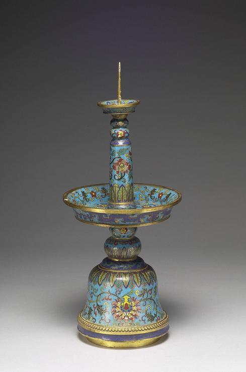 铜珐瑯五供（烛台）