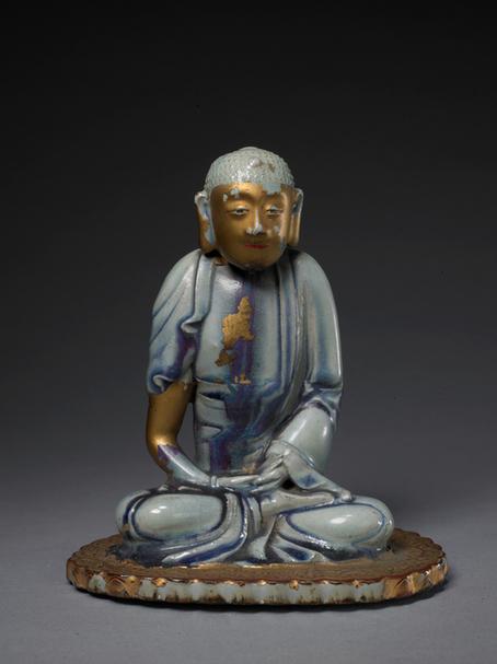 窑变釉贴金如来佛
