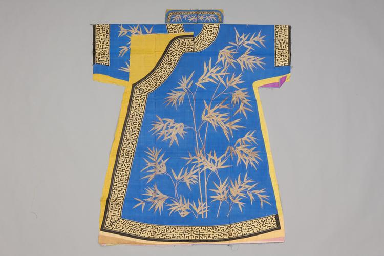 品月色缂丝金线竹子纹袍料