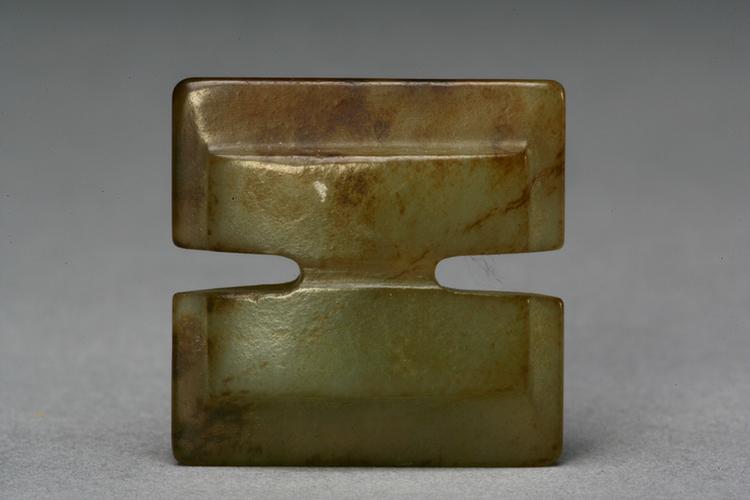 紫沁青玉工字形佩