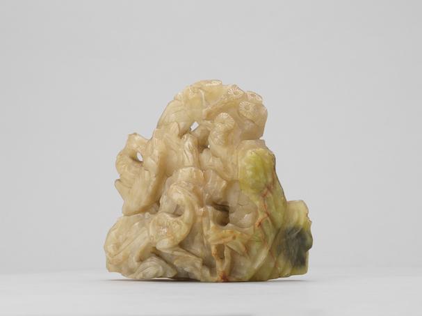 岫玉吹箫行风图山子