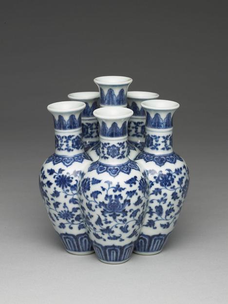 六口蓝花瓶