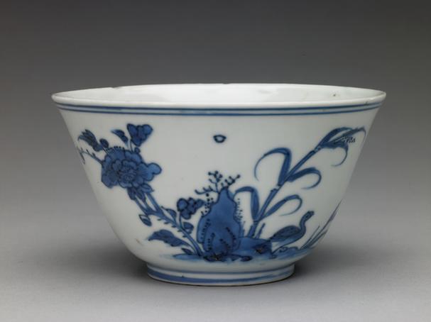 成化款青花芦雁图碗