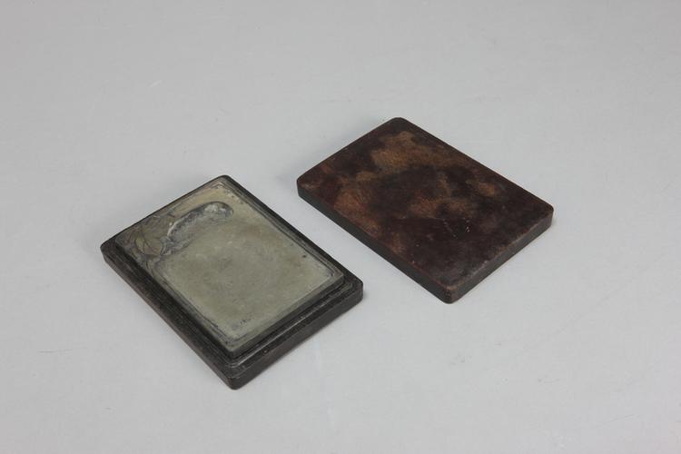 绿色端石雕叶长方砚