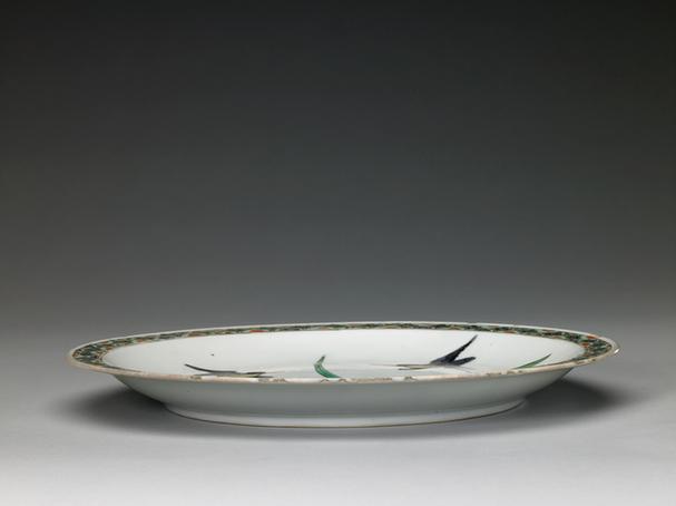 五彩花鸟纹圆盘