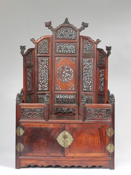 黄花梨五屏风式凤纹镜台