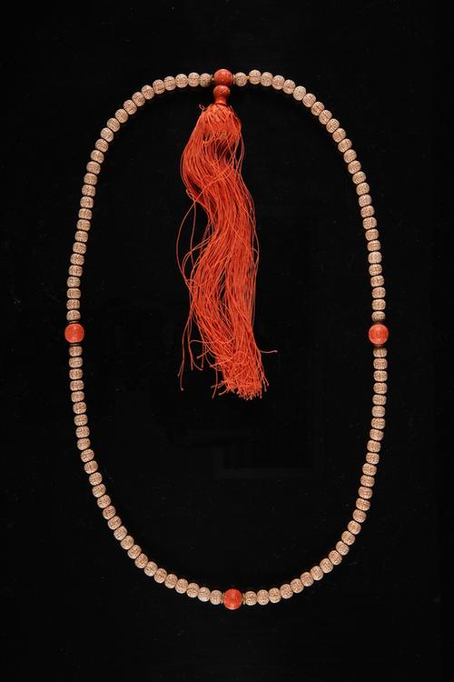 圆寿字纹紫金锭念珠