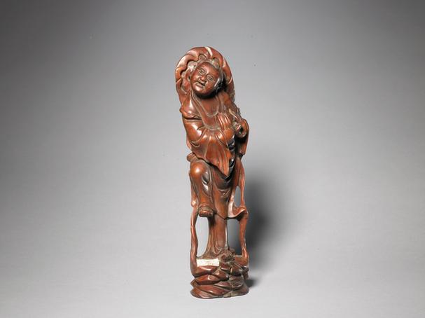 枣木雕八仙-蓝采和