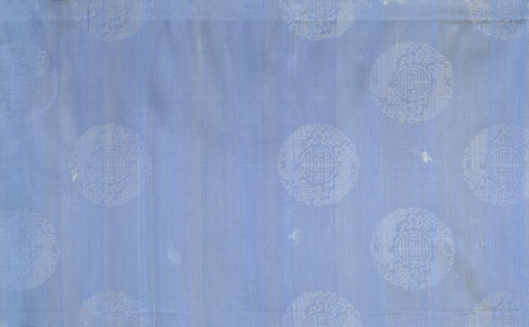 绿色团福寿纹鸳鸯缎