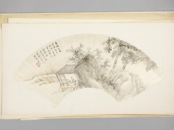 顾沄梧竹高士扇面