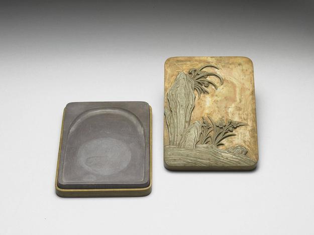 松花石紫石长方砚