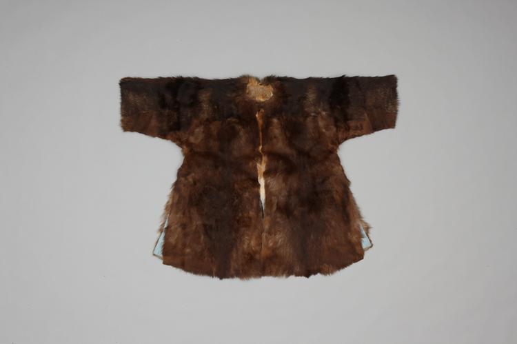 黑色狼皮面黄肷里皮长褂