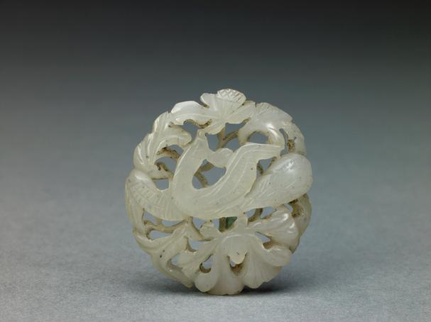 白玉透雕丹凤纹嵌件