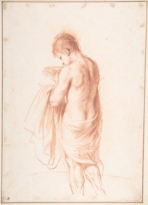 Guercino--Standing Youth Seen from Behind Holding a Bowl