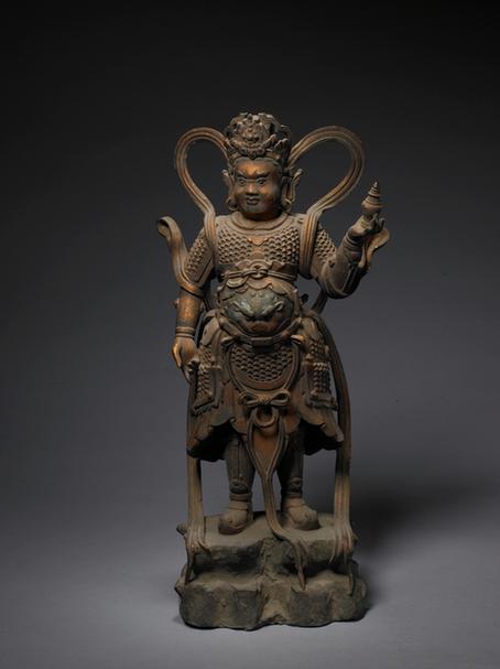 铜金漆托塔天王立像