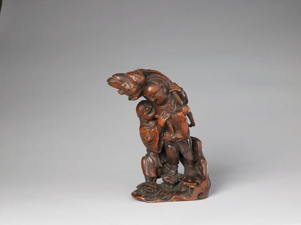 竹根雕和合二仙