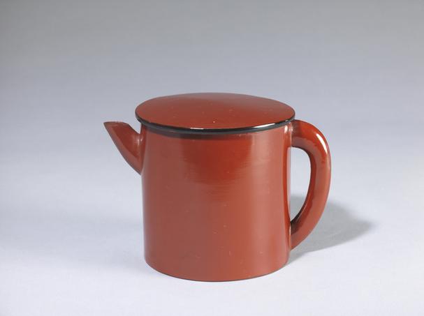 黑漆描金缠枝莲团锦纹成份餐具-酱色盖壶