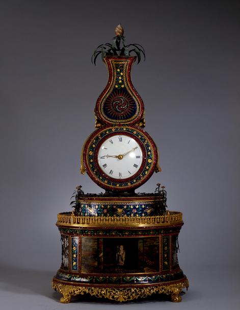 铜镀金自开门寿星葫芦式钟