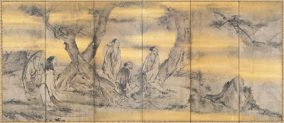 日本· 仙人高士图屏风（右）