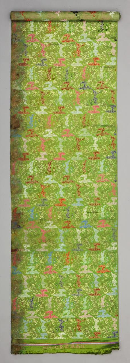 绿色云龙妆纹花缎