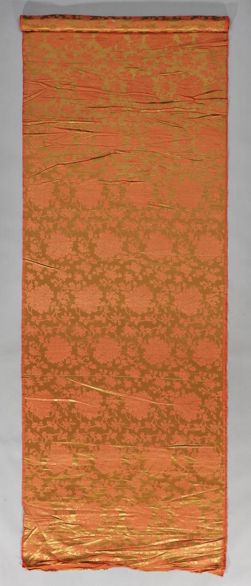 香色富贵寿纹花缎