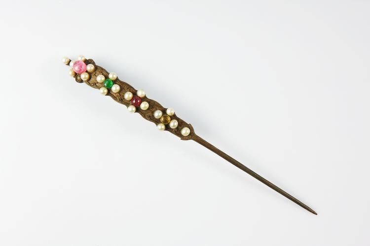 伽南香嵌珠宝耳挖簪