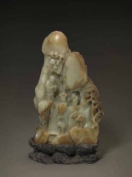 青玉丹台春晓图山子