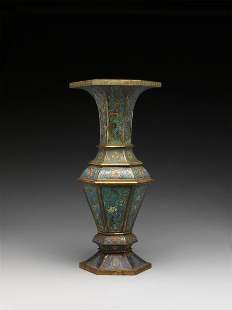 掐丝珐琅四季花卉纹花觚