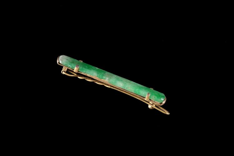 银镀金镶翠发夹