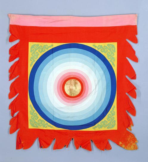 拼各色纱月华旗