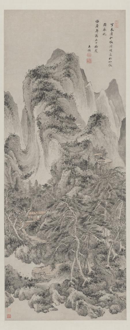 仿叔明长松仙馆图轴