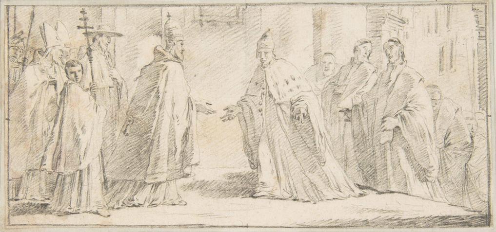 Giovanni Battista Tiepolo--Illustration for a Book Meeting Between a Pope and Doge