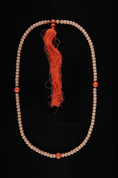 圆寿字纹紫金锭念珠