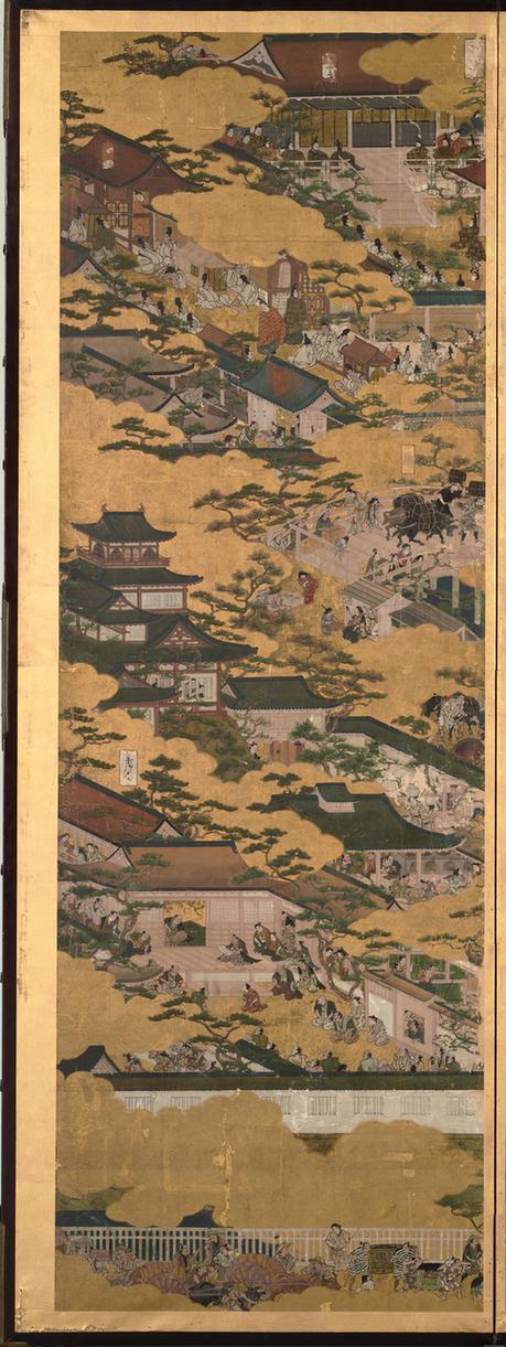 江户时代 洛中洛外图屏风-一屏