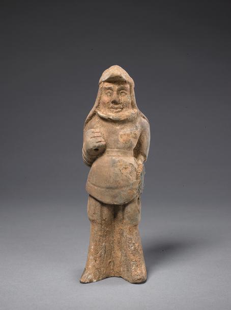 陶画彩武士俑