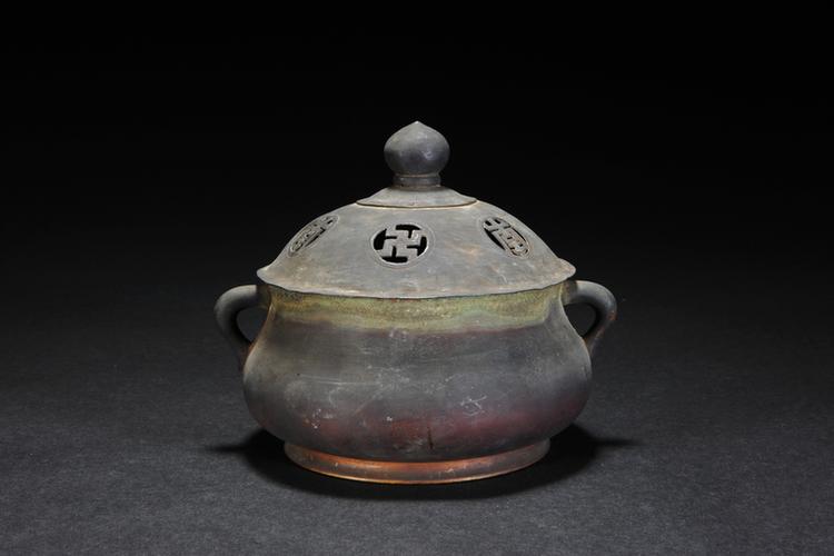 宣德款铜虺耳圈足熏炉